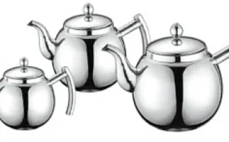 HOLLOWARE STAINLESS STEEL TEA POT  1 01_2010_03