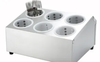 STORE & TRANSPORT <br> 6 Cases Double Lines Plastic Cutlery Holder 1 37